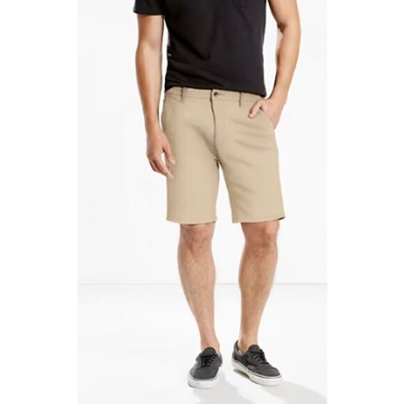 Levi's True Chino Khaki Tan Brown Straight 100% Cotton Shorts Men's Size 42 - Picture 3 of 8
